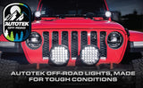 Autotek 7-Inch Off Road Round LED Lights (Pair of 2, Black) - 160W (80W Each), 14,000 Lumen (7,000 Each)