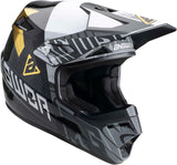 Answer Racing 447704 A23 AR3 Ronin Helmet: Black/White/Gold